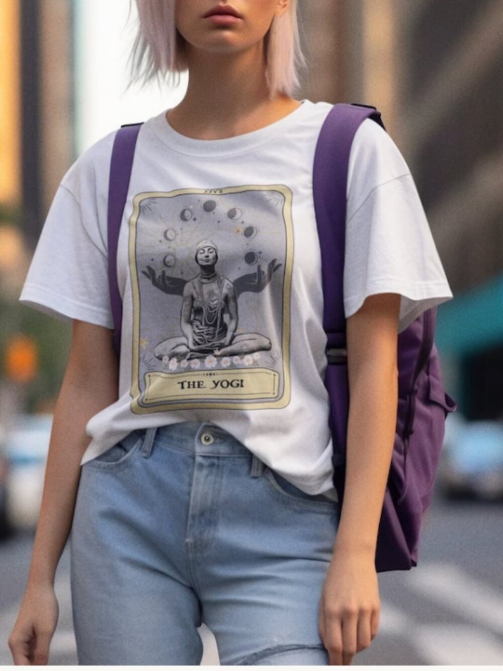 The Yogi Tarot Graphic T-Shirt | Yoga Lover Tee | Tarot Card Shirt | Unisex Gift
